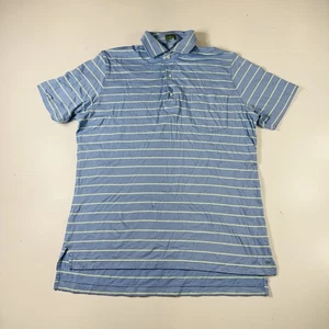Sid Mashburn Polo Shirt Short Sleeve Blue Green Striped Men’s Size Large - Picture 1 of 7
