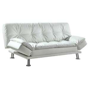 Dilleston Tufted Back Upholstered Sofa Bed White 73" x 46" x 17.50"