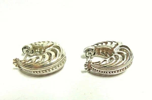 sterling silver earrings pierced drop style sz 3/4 in lg wgt 10.8 grams hinged - Picture 1 of 9