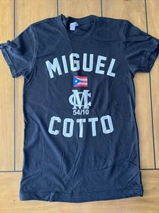 MIGUEL COTTO Boxing Champion Logo Women’s Black T-Shirt Size S - Picture 1 of 8