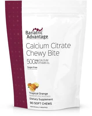 Bariatric Advantage Citrato de calcio Mordeduras masticables 500 mg - para cirujano bariátrico... Foto 1 de 4
