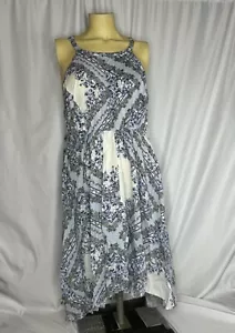 Torrid Bandana High Neck Halter Style Hi-Low Midi Dress Blue Womens Size 1 - Picture 1 of 12