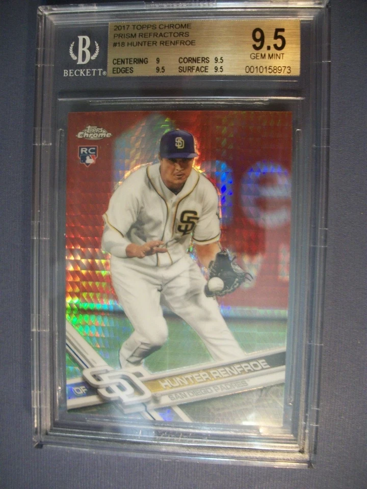 HUNTER RENFROE 2017 Topps Chrome Prism Refractor #18 BGS GEM MINT 9.5 RC Padres - Image 1 of 1