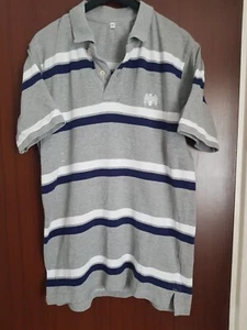 Colchester United Grey & Multi Hooped Polo Clubshop Shirt Size L Worldwide Post! - Picture 1 of 9
