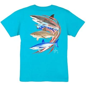 Guy Harvey Go Fast Boys Youth Kids Children Fishing Shark T-shirt. RBLU..NWTags - Picture 1 of 7