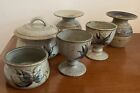 CALENICK Truro Pottery Cornwall6 Items Preserve Pot 2 Chalices 2 Urns Sugar Bowl