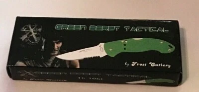 Cuchillo plegable táctico boina verde Frost Cutlery 16-106G NUEVO Foto 1 de 2
