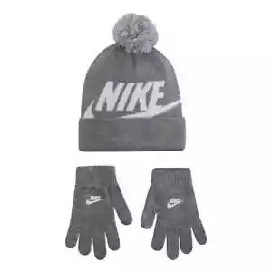 New Nike Youth Boys Swoosh Beanie hat and Gloves Set Choose Color MSRP $25 - Picture 1 of 1