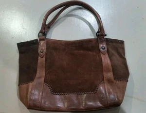 Frye Melissa Whipstitch Shoulder Bag Chestnut Brown Suede Leather $398 Purse - Picture 1 of 8