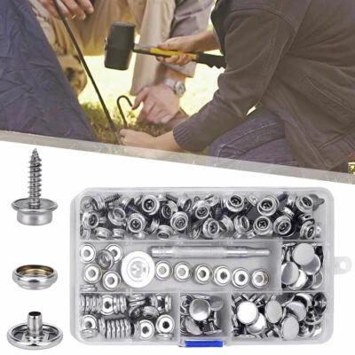 15mm Snap Fastener Stainless Steel Canvas Screw Press Stud Boat Cover Kit - Image 1 of 4