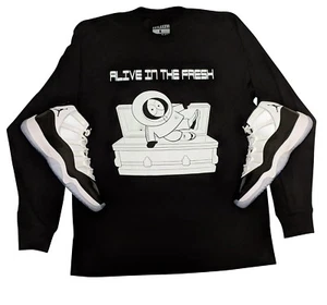 Camisa a juego Air Jordan Retro 11 Concord, Negro, LS, Tamaño Small-3X DF Kenny - Imagen 1 de 6
