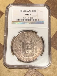 1816B BRAZIL 960R NGC AU58 - Picture 1 of 4