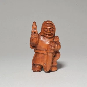 Japanese Handmade wooden Netsuke Statue Collectible Netuke Hermit Ojime F/S - Picture 1 of 7
