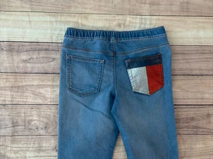 Girls TOMMY HILFIGER Blue Denim Jean Skinny Jegging Legging Size XL NEW NWT - Picture 1 of 5