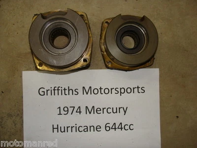 74 73 72 MERCURY 644 HURRICANE SNOWMOBILE manivela rolamentos principais tampas de extremidade estojo 1974 - Imagem 1 de 4