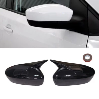 For Skoda Rapid 2011-2015 Gloss Black Rearview Door Side Mirror Cover Cap Trim - Imagem 1 de 4