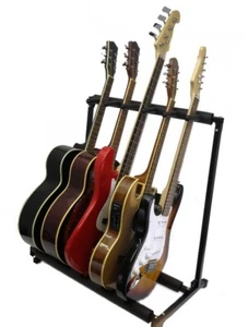 Zenison 5 SOPORTE DE GUITARRA Instrumento de Cuerda Estante de Exhibición de Piso ACOLCHADO Plegable - Imagen 1 de 6