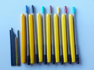 Juego de 7 lápices mecánicos de colores soviéticos vintage estuche original - Imagen 1 de 12