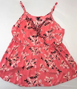 2021 Torrid Womens 4X Floral Pink Georgette Ruffle Front Cami Sleeveless Top - Picture 1 of 5