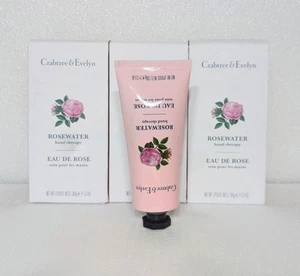 Crabtree & Evelyn Moisturizing Hand Cream Therapy ROSEWATER 3.5 oz 3 PACK - Picture 1 of 3