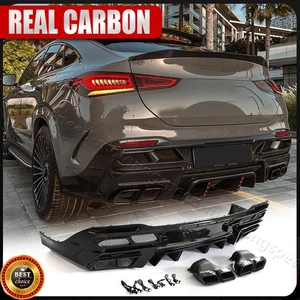 Labio difusor de parachoques trasero de carbono real para Benz W167 GLE450 GLE53 GLE63 cupé 20UP - Imagen 1 de 17