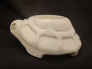 Honiton Egg Cup Tortoise White Rare Vintage Silver Eyes No Chips 10cm Novelty - Picture 1 of 24