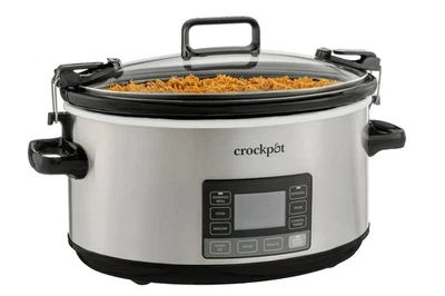 Crock-Pot 7-Qt Programmable Slow Cooker w/ Timer & Locking Lid Stainless Steel - Image 1 of 4