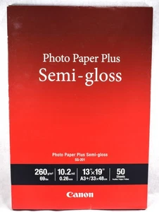 New in Box 50 Sheets Canon 13”X19” Photo Paper Plus Semi-Gloss - Zdjęcie 1 z 3