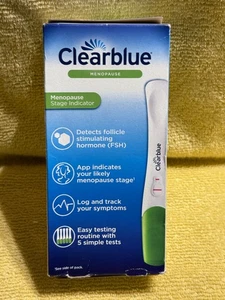 Clearblue Wechseljahre Reise Stadium Indikator - 5 Teststäbchen Ablaufdatum 02/2026 Neu im Karton - Bild 1 von 2