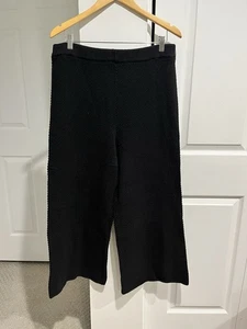 Free People FP Beach Black Knit Wide Leg Pull On Pants XL - Picture 1 of 8