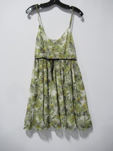 UNDERCOVER Mini Abito Super Natural by Secret Mission XS Benazir Giallo Ditsy Chiffon Nuovo con etichette