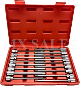 17pc 3/8" DR CR-V/S-2 Material LONG Extension SAE+Metric HEX KEY BIT Set - Picture 1 of 1