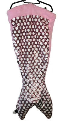 Cynthia Rowley Pink Mermaid Tail White Polkadot Flip Sequins Snuggle Blanket - Image 1 of 4