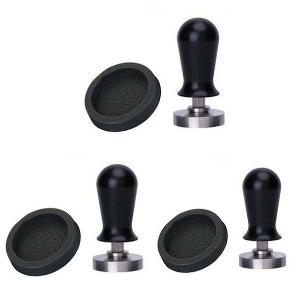 Calibrated Pressure Tamper for Coffee and Espresso and Free Powder Hammer Pad Photo Related