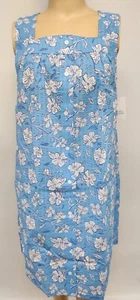 NWT Women Sleeveless Nightgown Seersucker Blue Floral Croft Barrow Cotton Blend - Picture 1 of 4