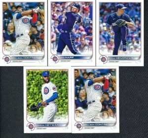 2022 Topps Series 1, Chicago Cubs Team, 5 Excellent Condition Cards
