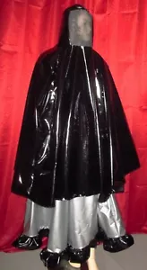 Halloween Lackcape Maskencape  Plastikgesicht Unisex  Vinylcape  Unisex shiny - Picture 1 of 4