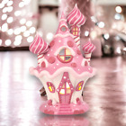 PRE-ORDER 10in LED Pink Candy Castle Christmas Decor *SHIPS 8/2024*
