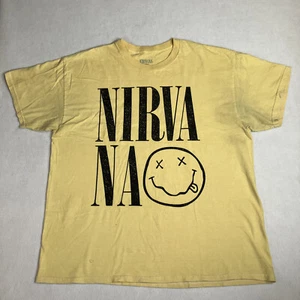 T-Shirt Nirvana Smiley Logo Uomo XL Maglietta Fascia Ufficiale Giallo - Foto 1 di 9