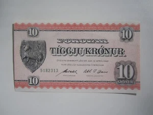 ALTO GRADO L.1949 (1954) ISLAS FEROE FEROE 10 CORONAS - Imagen 1 de 2