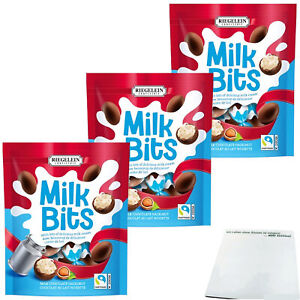 Riegelein Milk Bits Vollmilch-Haselnuss 3er Pack 3x185g Packung usy Block