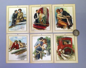 6 Lester Ralph Kalender Tops Postkarte Illustrator romantisches Paar Gibson SMT - Bild 1 von 2