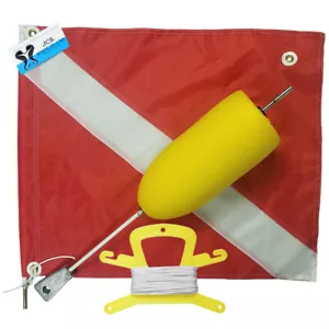 JCS Torpedo Foam Dive Float w/ 20x24 Nylon Dive Flag, and 100FT White Nylon Line - Picture 1 of 1