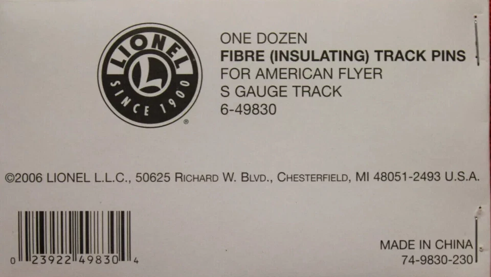 Pines American Flyer de fibra (aislantes) calibre S 49830 nuevos en paquete Foto 1 de 1