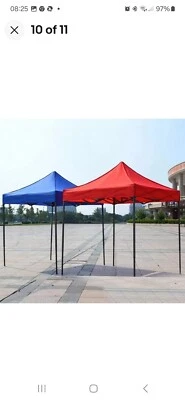 Oxford Garden Tent Gazebo Top Cover Roof Replacement Fabric Canopy Red Free P&P - Image 1 of 3