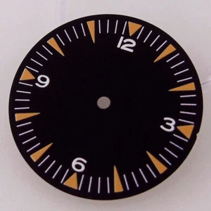 29mm Black Luminous Dial Orange manks Fit Vintage Pilot Style NH35 NH36 2824 - Picture 1 of 6