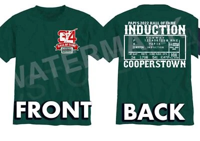 David Ortiz 2022 Hall of Fame Induction Cooperstown Big Papi Shirt Green Monstah - Image 1 of 2