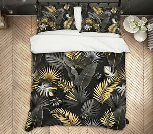 3D Yellow Leaves ZHUA915 Bed Pillowcases Quilt Duvet Cover Set Queen King Zoe