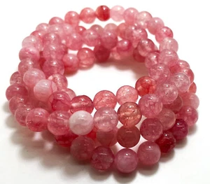 1 Stck. x Handgefertigtes Mode Natürlicher Edelstein Perlen Armband (Rosa Kirschquarz) - Bild 1 von 2