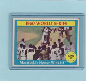 1961 Topps World Series card #312, Mazeroski's Homer,  No creases, Excellent